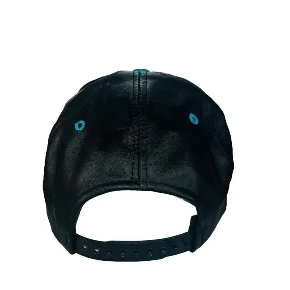 Vintage Modern Carolina Panthers 90's Leather Snapback Hat OS